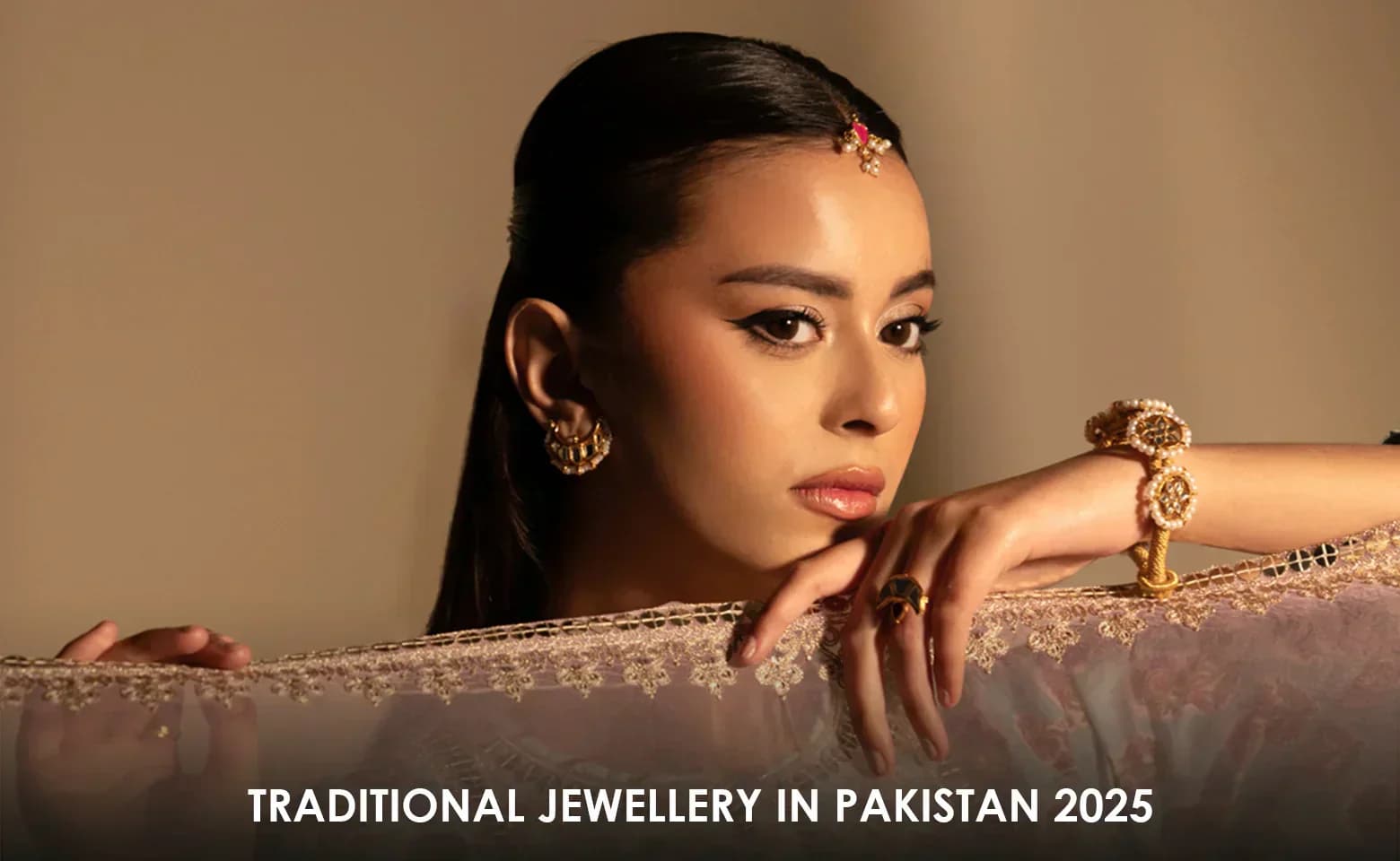 Woman wearing elegant jewelry